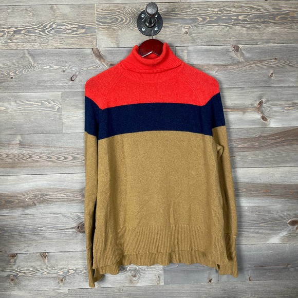 J Crew M Womens Colorblock Turtleneck Sweater - Picture 2 of 7